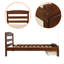 Lit simple en bois massif avec rangement et base de support en lattes de noyer