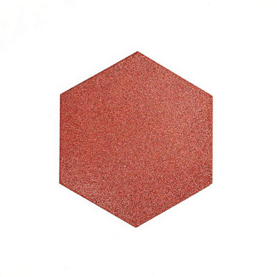Pavé hexagonal en caoutchouc rouge