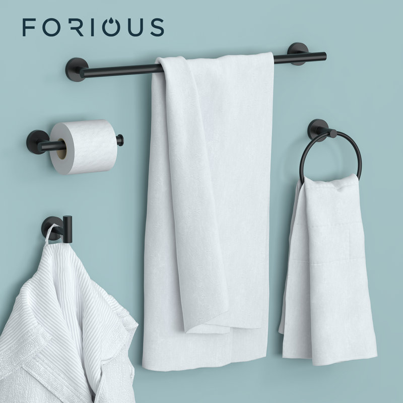 5 - Piece Bathroom Hardware Set, Black
