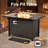 Rachele Rectangle Steel Propane Smokeless Fire Pit Table with Hidden Fuel Tank