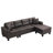 Sectional Sofa Set For Living Room With L Shape Chaise Lounge ,Cup Holder And Left Or Right Hand Chaise Modern 4 Seat (Chocolate Brown)-1387201610