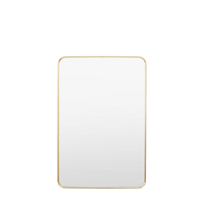 Anna Metal Framed Rectangle Mirror, Gold
