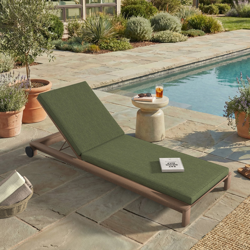 Sunbrella® Outdoor Chaise Cushion, 24" W x 73" D, Sunbrella® Canvas Fern