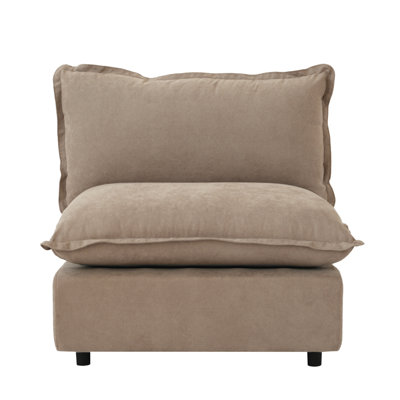 Upholstered Modern Linen Fabric Armless Chair
