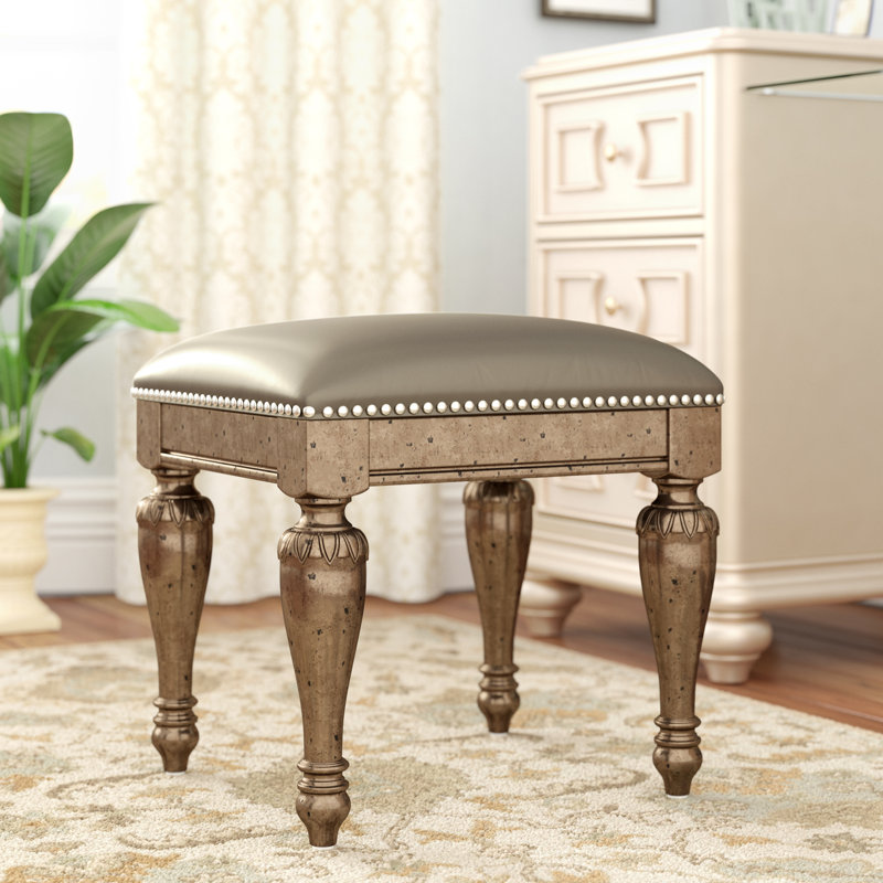 Tabouret de coiffeuse Coalson, Platine translucide