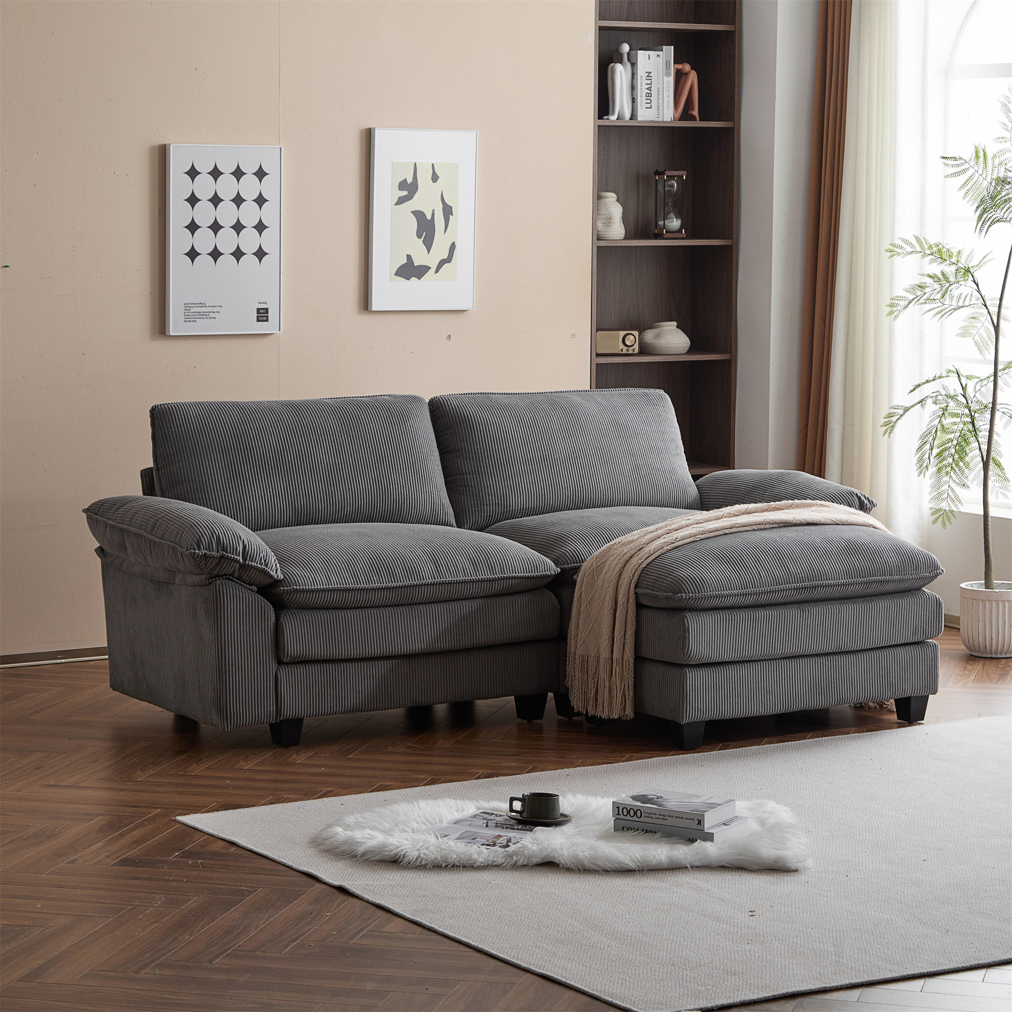 Latitude Run® Modular Sectional Sofa with Movable Ottoman - Wayfair Canada