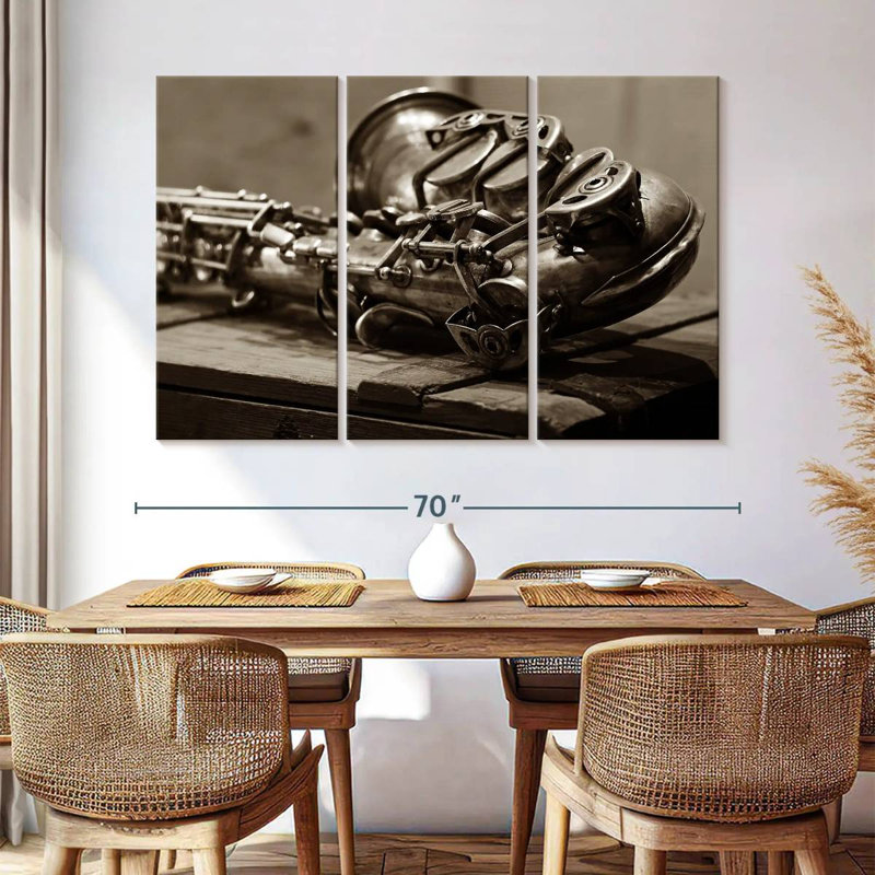Abarca Sepia Saxophone, 32" H x 50" W