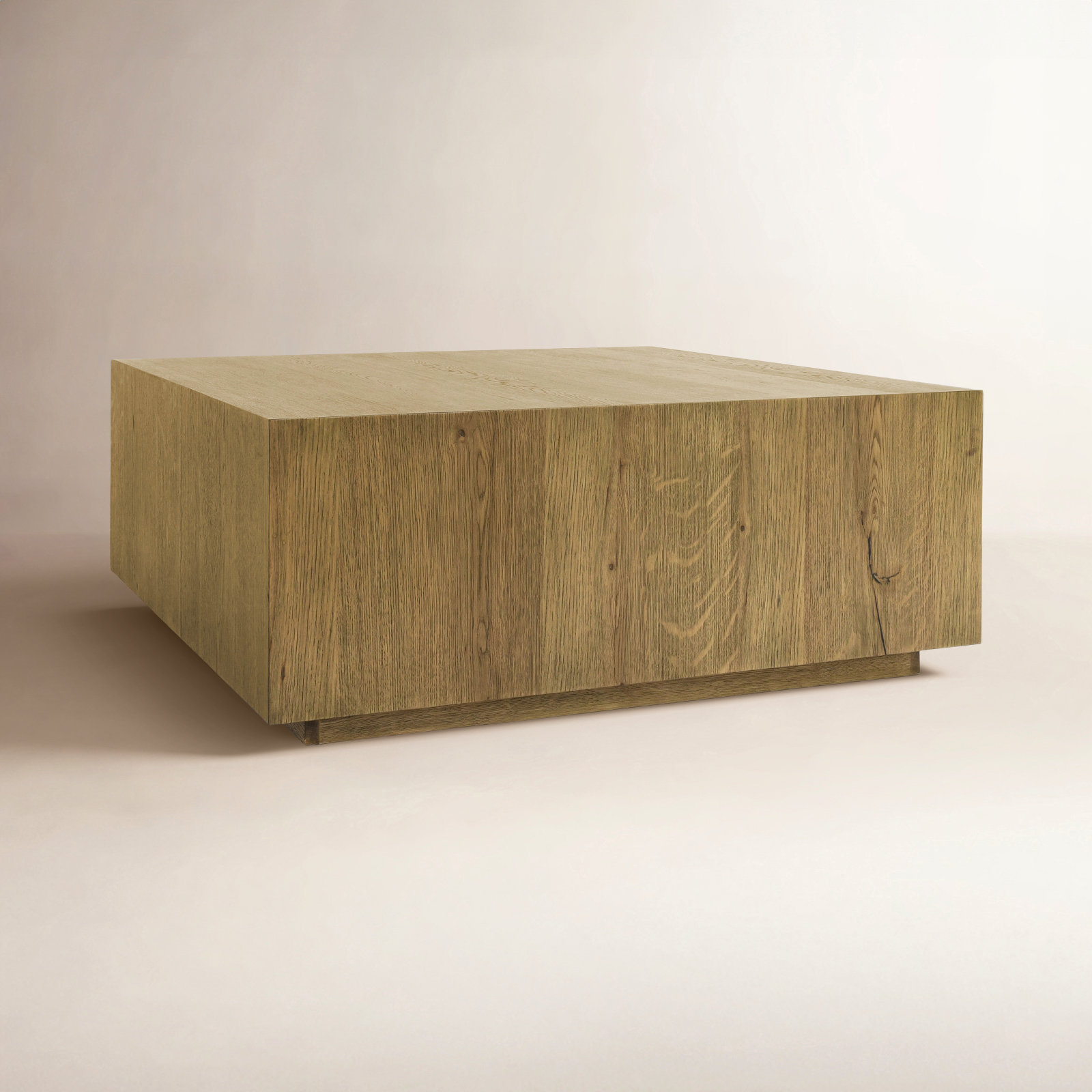 Taryn 42" Block Coffee Table, Light Brown