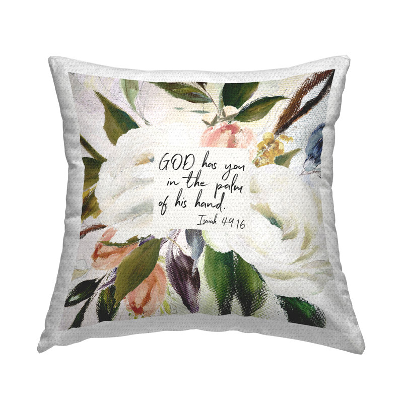 Coussin d'extérieur imprimé "Palm of His Hand"
