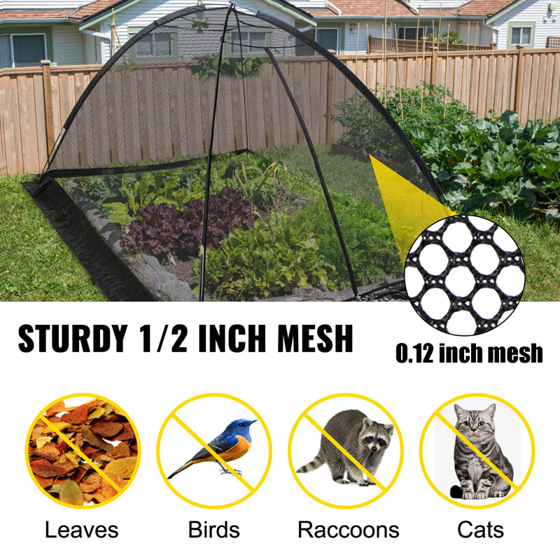 VEVOR Pond Cover Dome, Garden Pond Net, 1/2 Inch Mesh Dome Pond Net Covers With Zipper And Wind Rope, Nylon Pond Netting For Pond Pool And Garden To Keep Out Leaves Debris And Animals
