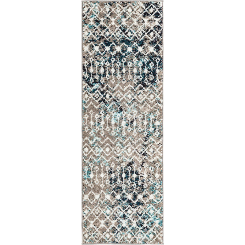 Geometric Indoor Rug, Rectangle 2' x 4'