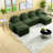 Cloud Comfort Teddy 4 Seat Sectionals, Modern Curved Sofa For Home