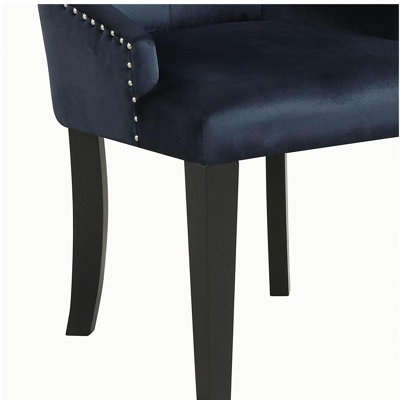 Chaise d'appoint en velours marine foncé Varian II