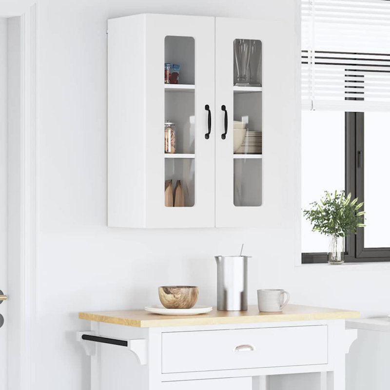 Vidaxl Kitchen Wall Cabinet Sonoma Oak 60 X 31 X 80 Cm Engineered Wood, 80cm H x 60cm W x 31cm D, High Gloss White