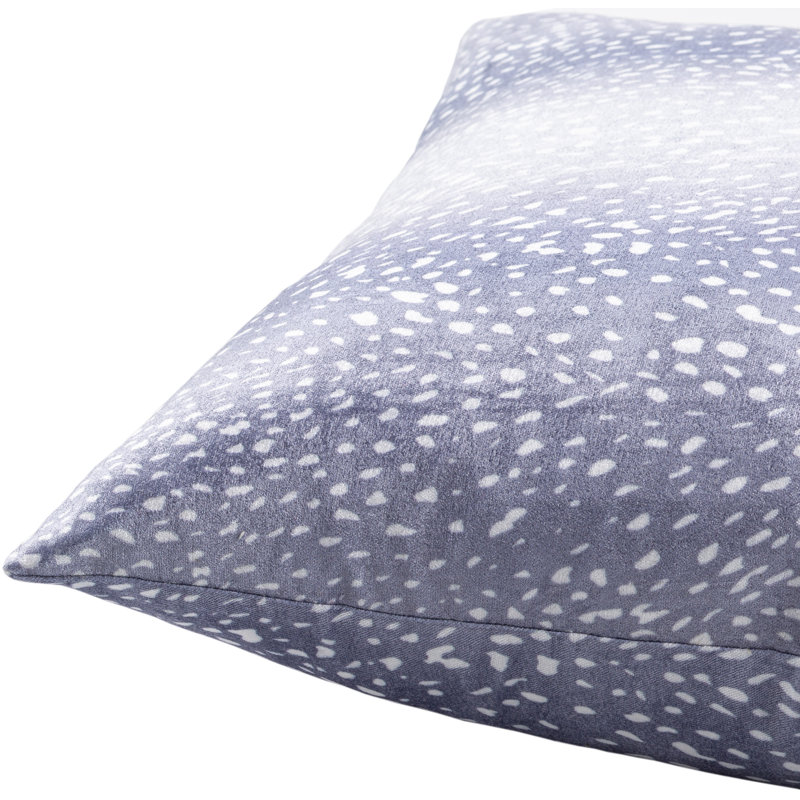 Doe Animal Print Reversible Pillow Cover, Denim/Cream, 20" x 20"
