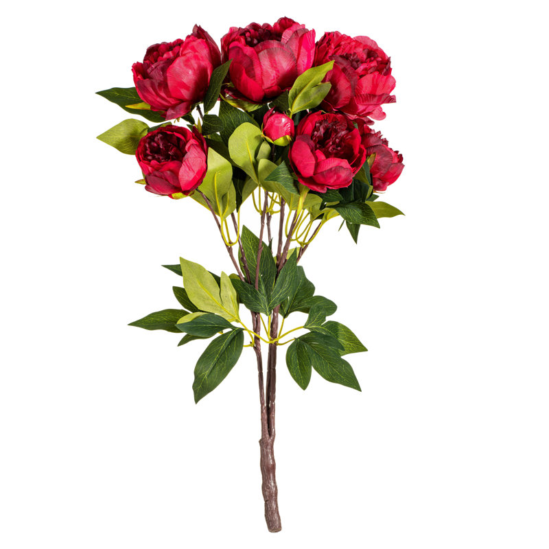 Buisson de pivoines artificielles 23 po Ramet, Rouge