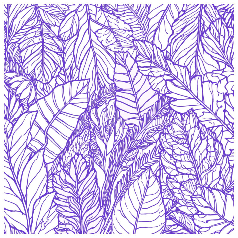 Purple Leaf Illustration Comforter, Twin
