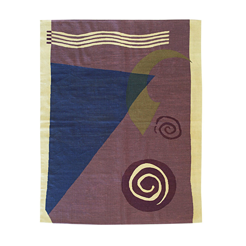 Tapis moderne captivant en mauve à tissage plat en mauve Ahlina