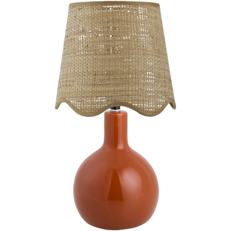Lampe de table Canvey Maura, Tanné, Orange, H 15 po x l 9 po x P 9 po