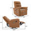 Fauteuil inclinable en cuir synthétique Liora avec massage à 8 points, base berçante et pivotante, dossier réglable-76305609