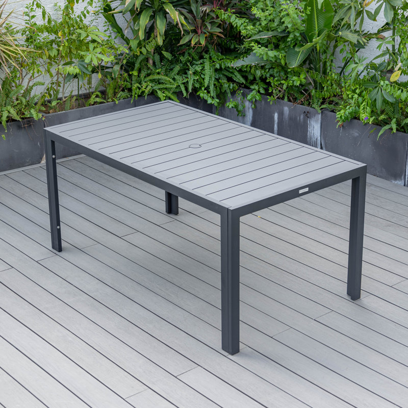 Table de salle à manger d'extérieur Letendre, L 35,43 po x L 63 po x H 29,53 po