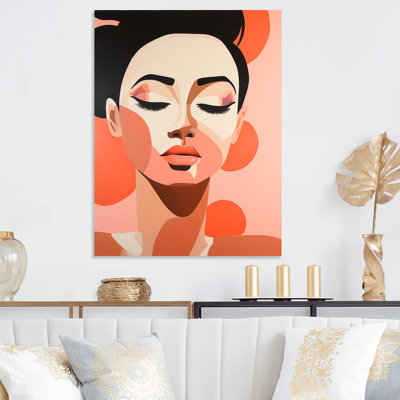 Minimalism Pink And Black Woman Beauty II - African American Metal Wall Art
