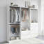 Système de garde-robe autoportant en bois blanc