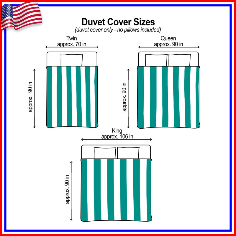 Vertical Striped Pattern Duvet Covers, Queen