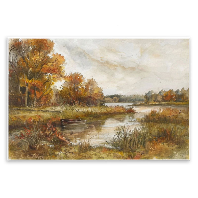  «Fall Scenic River Boat» par LSR Design Studio, H 10 po x l 15 po