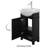 Lucia 20 In. W X 16 In. D X 35 In. H Single Sink Bath Vanity In Black Finish With White Ceramic Top