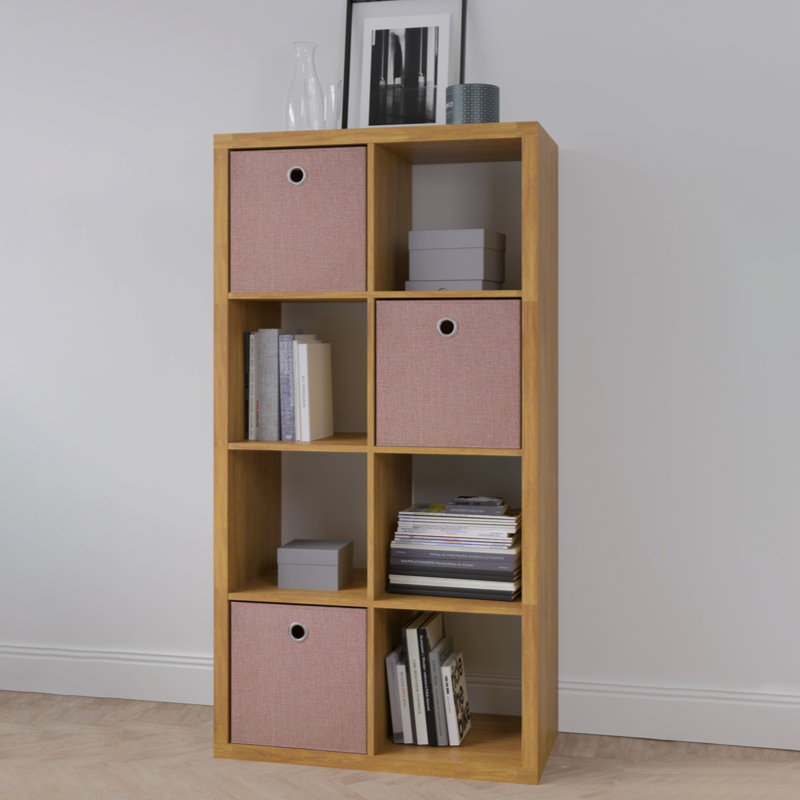 Smart Cube -Cube Organizer Storage With Opened Back Shelves, X  Cube Bookcase Book Shleves  Home, Office, Walnut
