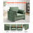 Green Accent Chair, Modern Upholstered Accent Chair With Armrests, Cloth Arm Chairs With Thick Cushion And Arched Backrest, Single Fabric Armchair For Living Room, Bedroom, Study, Office