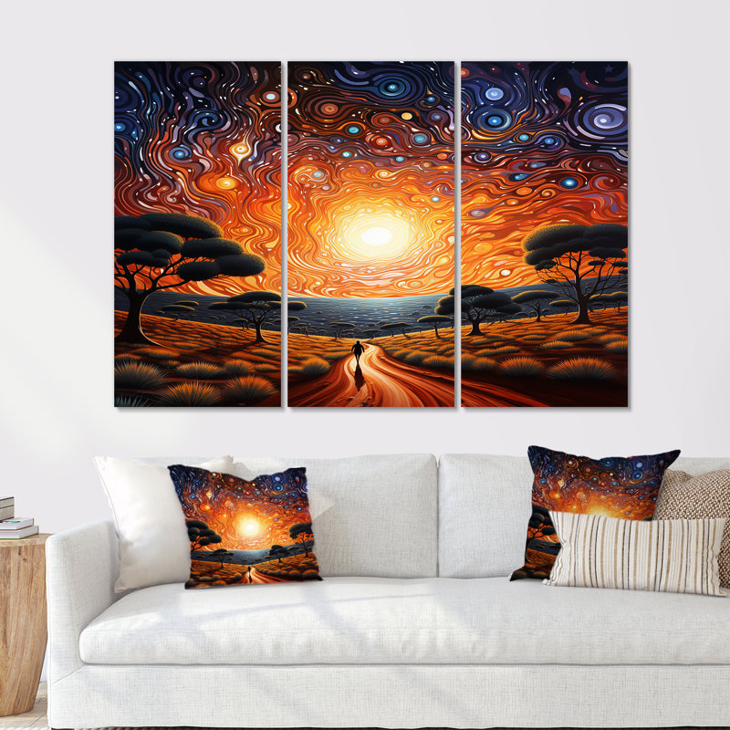 Weddington - ensemble d'art mural paysage abstrait, Toile tendue, H 40 po x l 60 po x P 1 po