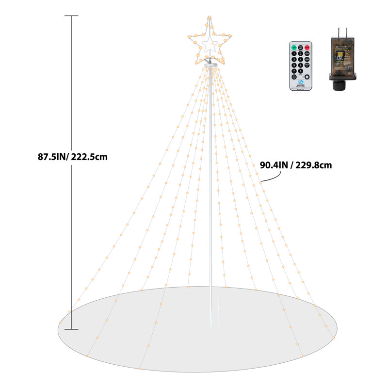 Étoile de cône de Noël 1,8 m