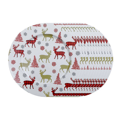 Printed Metal Charger Plate (Tree & Deer) (13") - Set Of 12