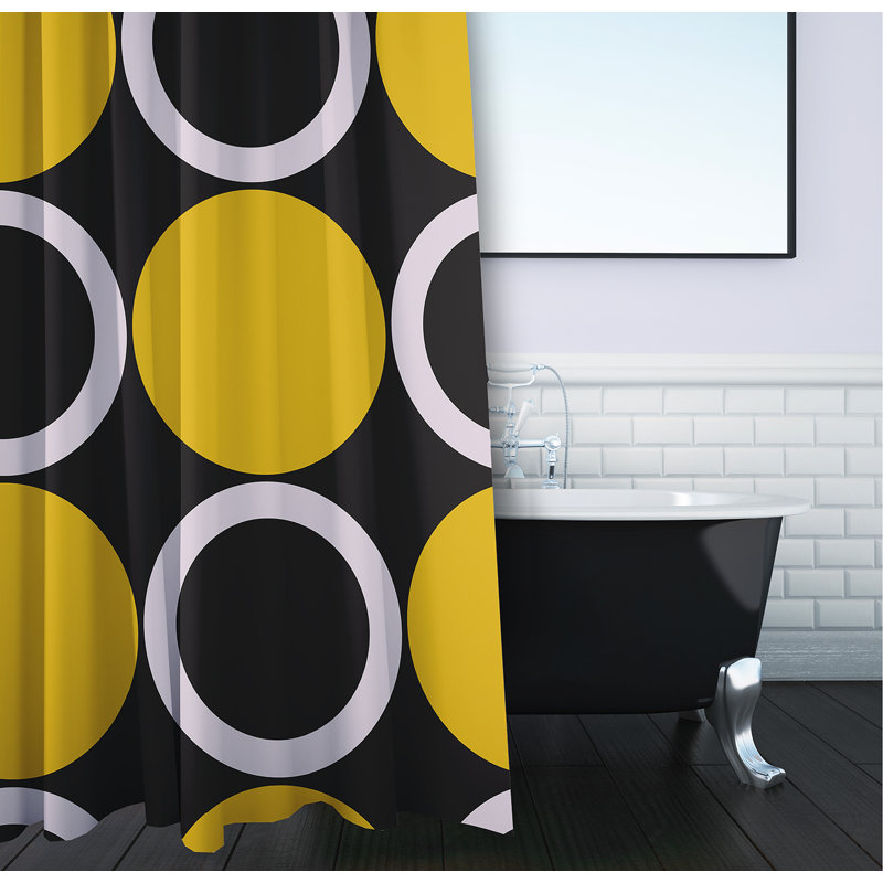 Rideau de douche Mod Circles, Moutarde