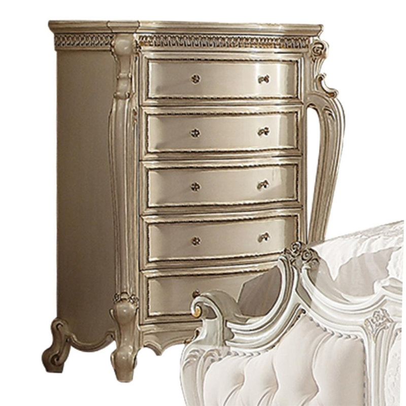 Commode, Perle antique / Chêne cerise