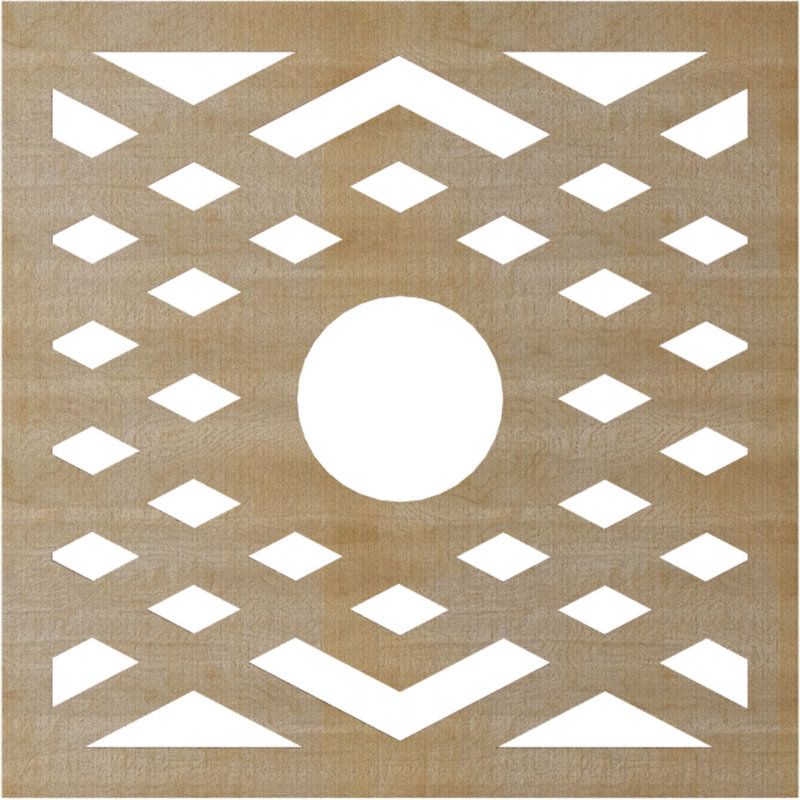 Chevron Ceiling Medallion, 40" H x 40" W x 0.25" D, Hickory