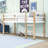 Twin Low Loft Bed With Ladder, Guardrails And Slats