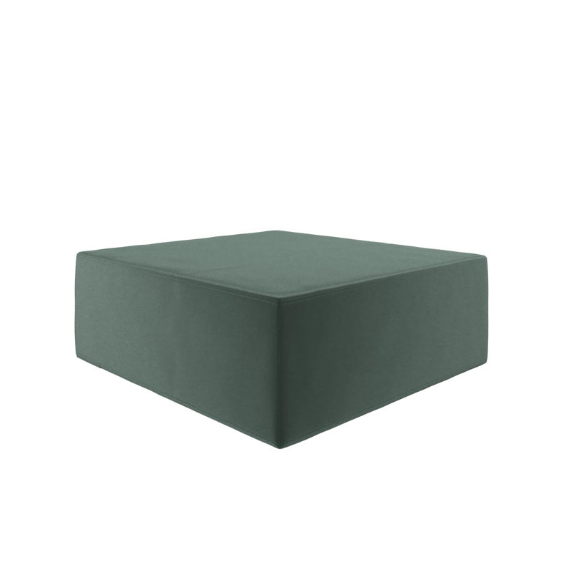 The Flower Upholstered Ottoman, Bottle Green Velvet