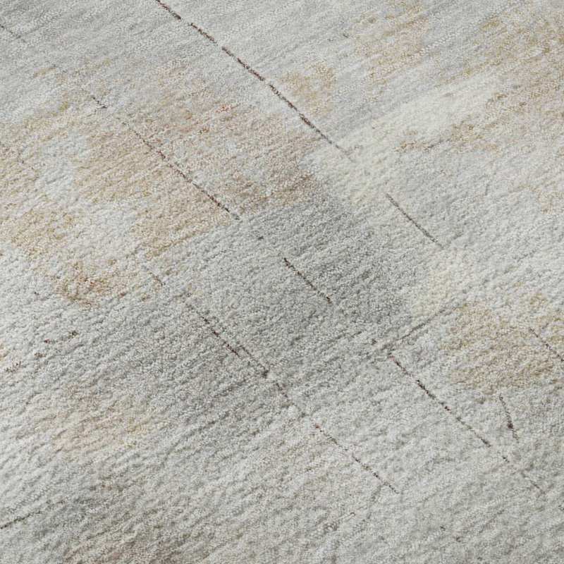 Premium Machine Washable Milardo AMF1697 Blocks Rug, Runner 2'3" x 7'6"