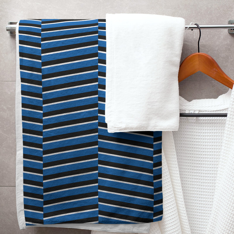 Jaya Bath Towel, Blue/Black