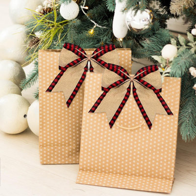 2 rouleaux de ruban de Noël à motif écossais en fil de coton de 216 pouces