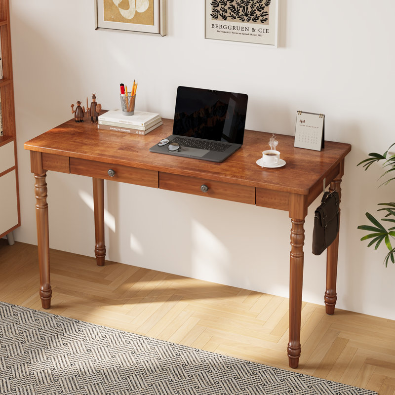 Bureau Mid Century Modern, L 47,2 po x P 21,7 po, Noyer