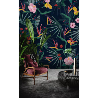 Papier peint amovible floral rétro