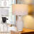28'' Modern Ceramic Table Lamp Tall Bedroom Lamp Nightstand Lamp with Bulb