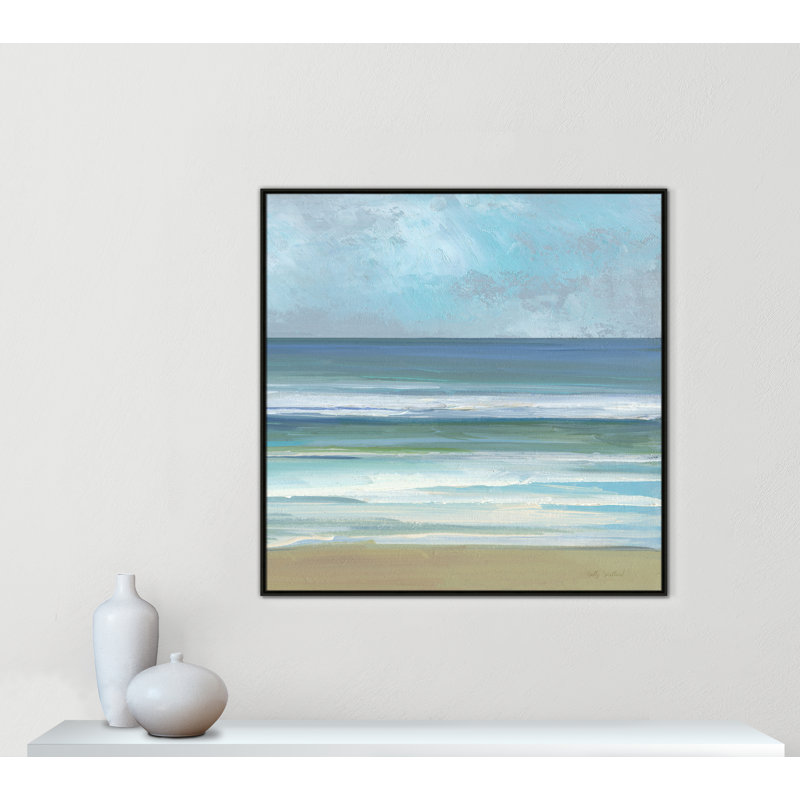 «Gentle Waves II» par Sally Swatland, H 46,5 po x l 46,5 po, Flottant espresso