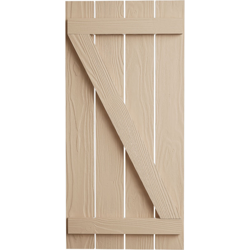 Volets rustiques à quatre planches espacées avec planche en Z (par paire), H 30 po x l 23,5 po x P 1 po, 23"
