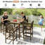 Durable Patio Bar Sets, HDPE 5 Piece Modern Wood Look for Entertaining-1384722468