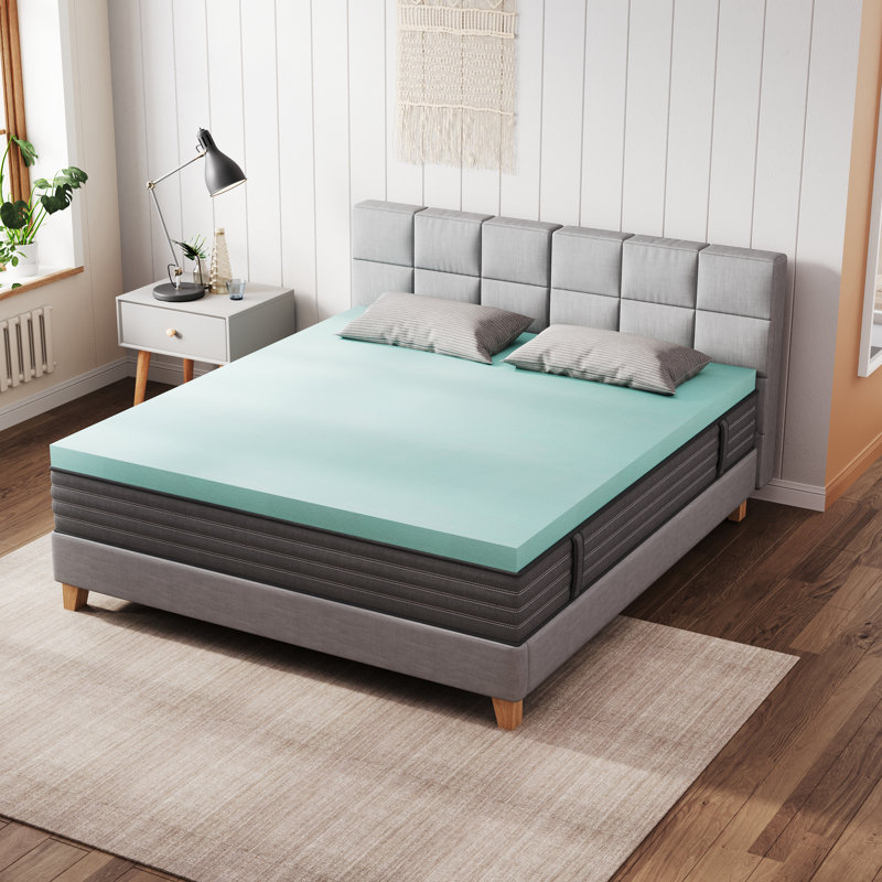 Surmatelas extra ferme 2,5 po - Mousse haute densité et mousse à mémoire de forme pour le mal de dos et le soutien de la colonne vertébrale